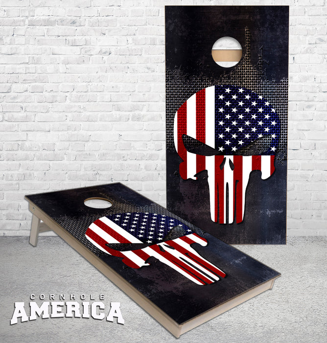 Punisher American Flag Cornhole Boards