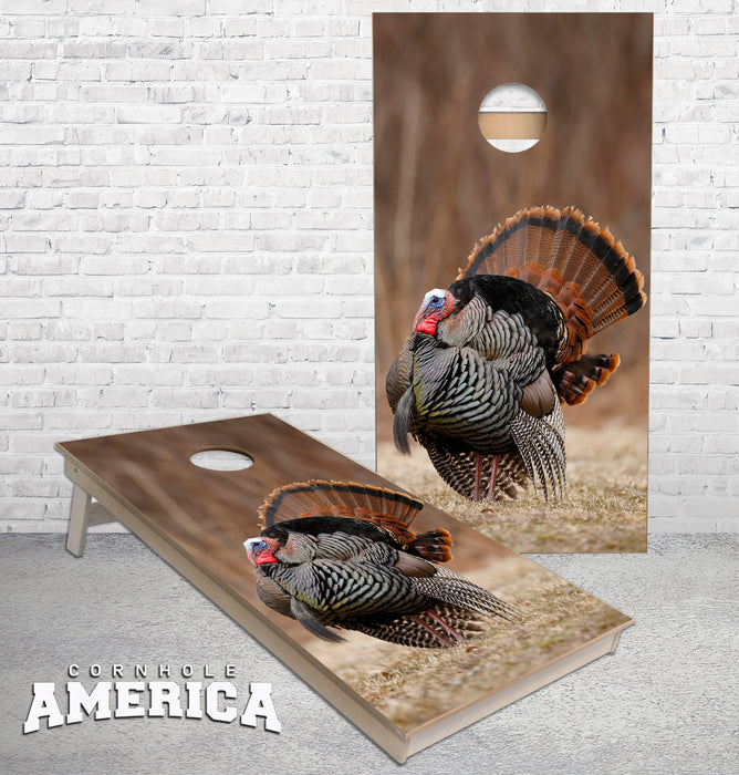 Wild Turkey strutting cornhole boards