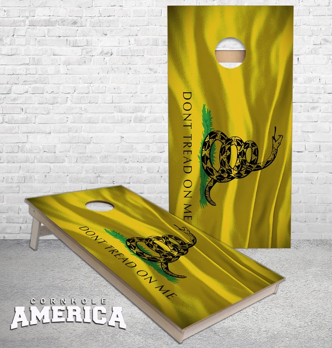 Don't Tread On Me flag cornhole boards