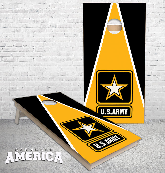 US Army Logo on Triangle theme cornhole boards
