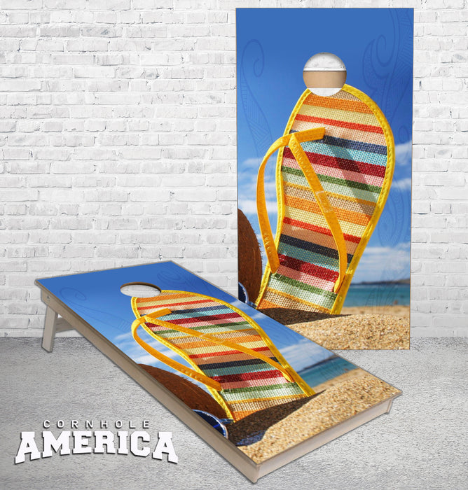 Flip Flap in the Sand cornhole boards