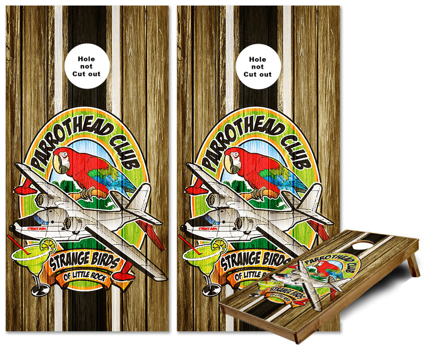 Parrot Head Club Strange birds cornhole wraps