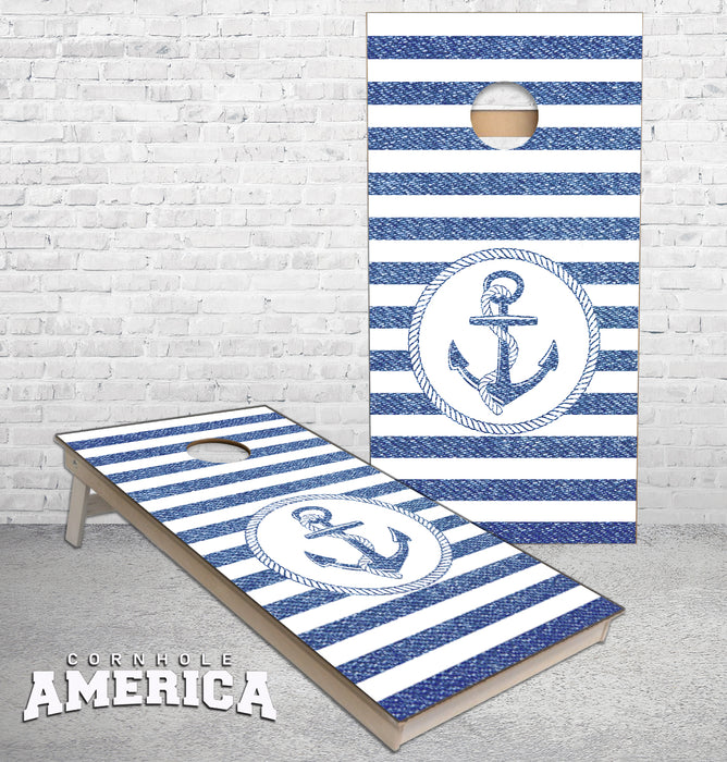 Anchor with Rope boarder Cornhole boards