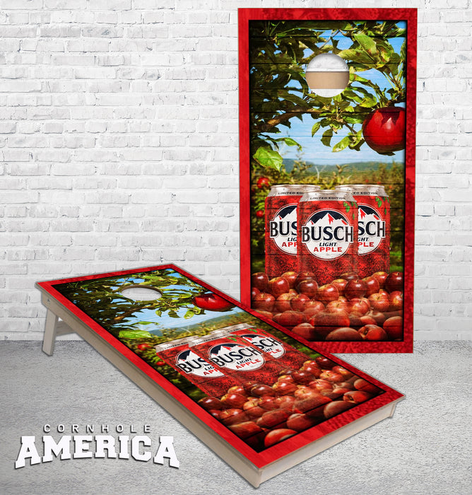 Busch Light Apple Cornhole boards