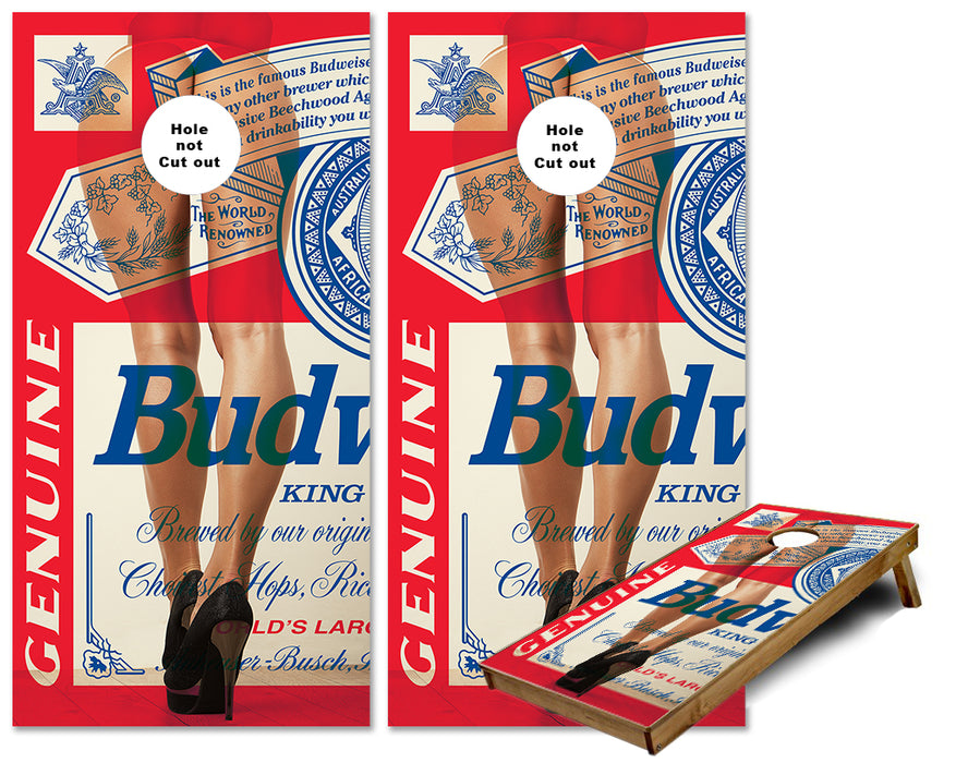 Budweiser hole shot cornhole wraps