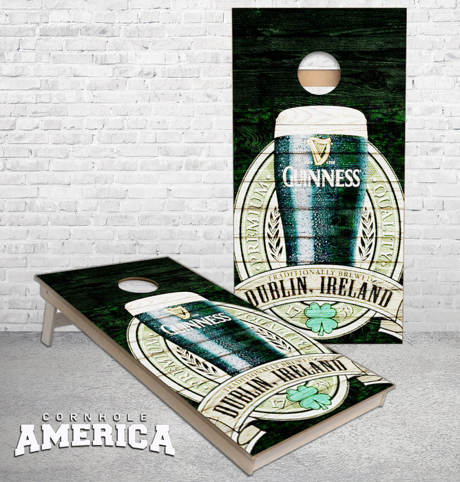 Guinness Dublin Ireland St Pattrick's day cornhole boards