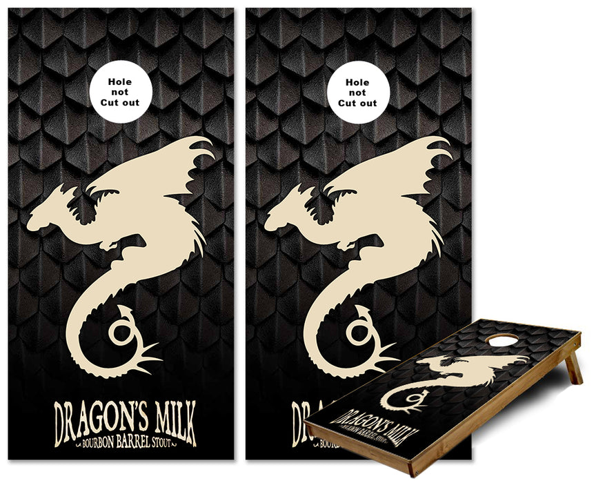 Dragons Milk black background Cornhole wraps