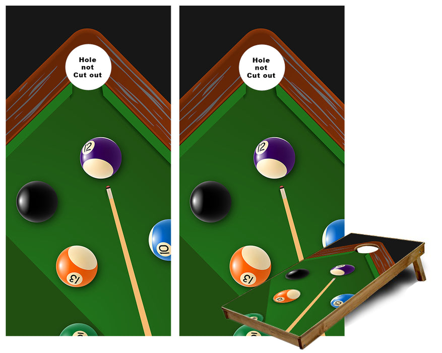 Billiards hole pocket cornhole wraps