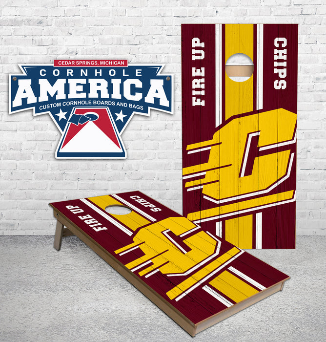 Central Michigan CMU fire up Chips Cornhole Boards