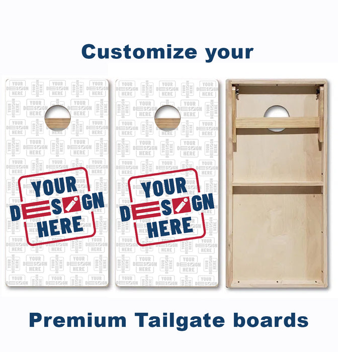 Customize your own design on our Premium Tailgate Cornhole Boards