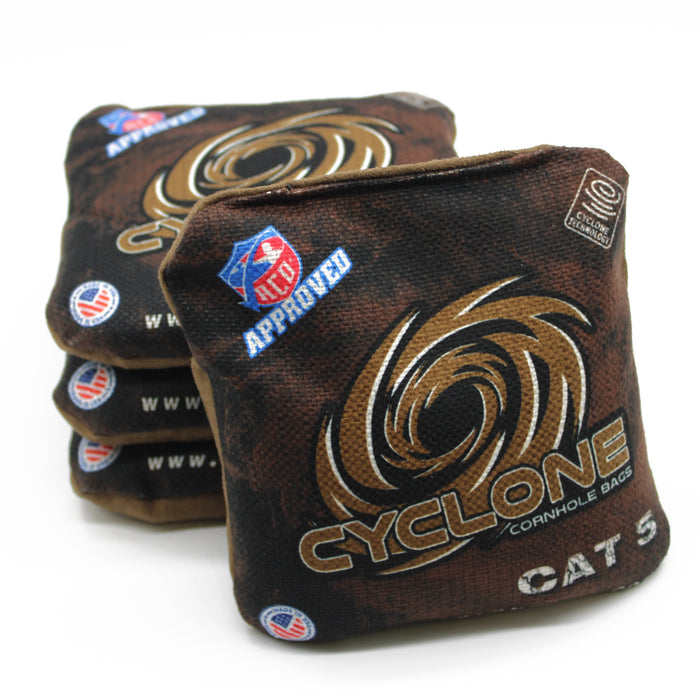 Cyclone CAT 5 Pro Series Cornhole Bags Brown (set of 4)
