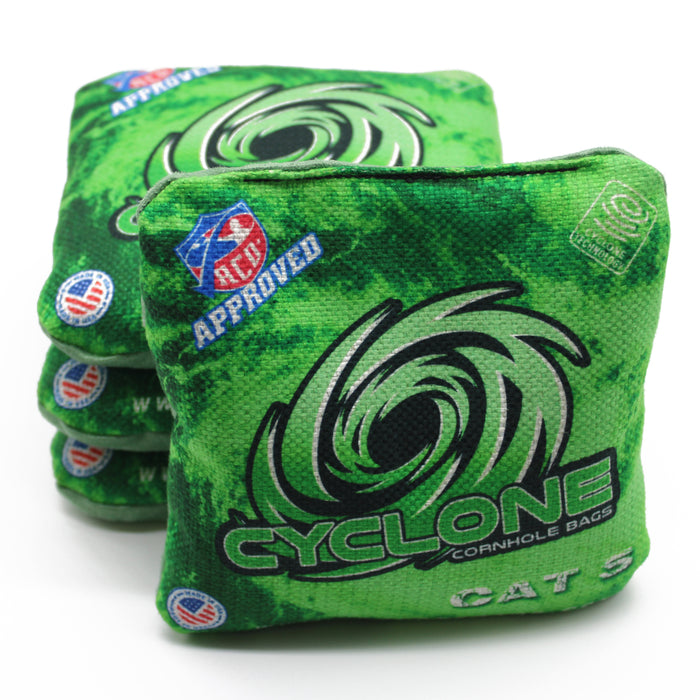 Cyclone CAT 5 Pro Series Cornhole Bags Green (set of 4)