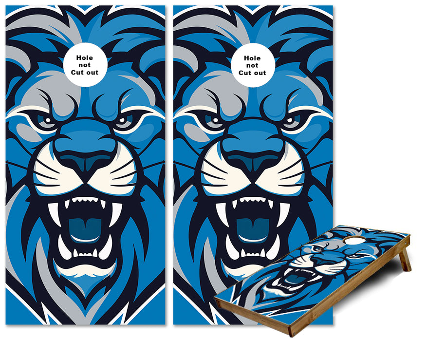 Detroit Lion Growling Cornhole wraps