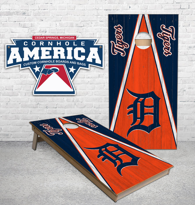 Detroit Tigers Triangle Old English D Cornhole Boards