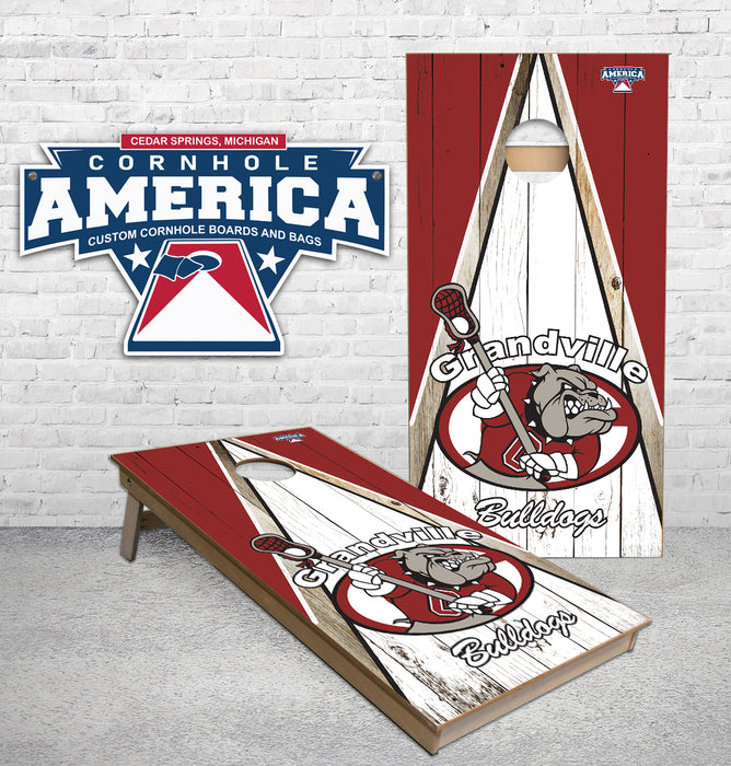 Grandville Public School Bulldogs Lacrosse cornhole boards