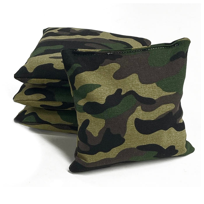 Green Camo Plastic Resin All-Weather cornhole bags set of 4
