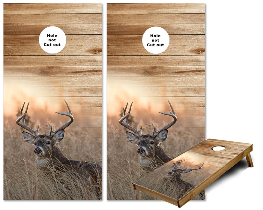 Whitetail Deer Buck wood blanks cornhole wraps