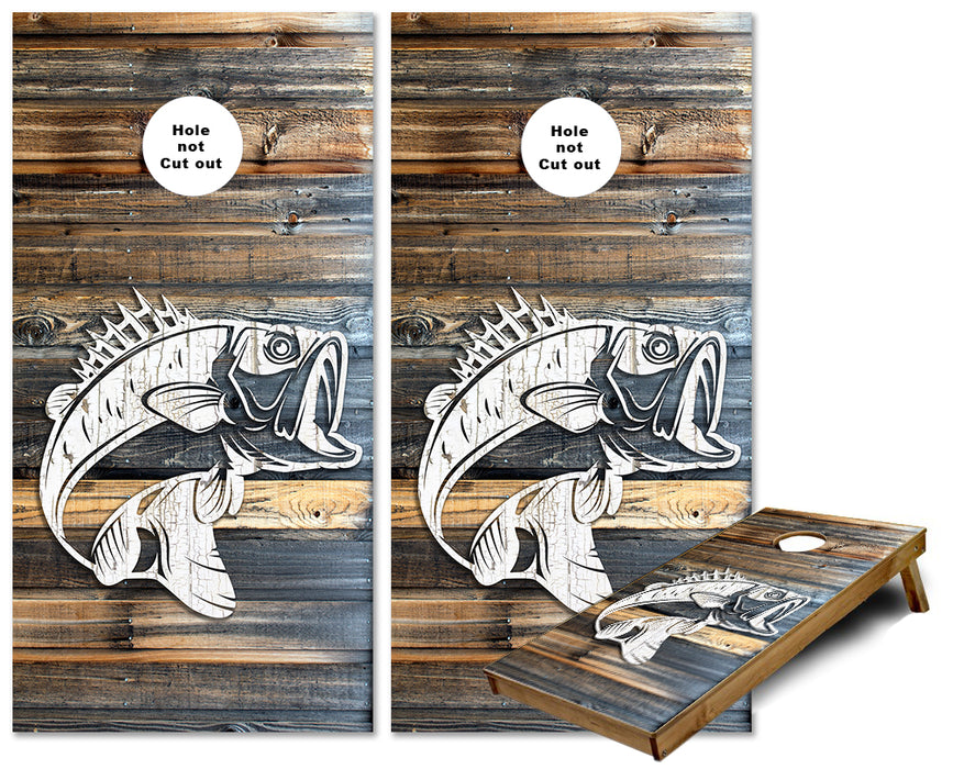 Rustic Fish and Deer cornhole wraps