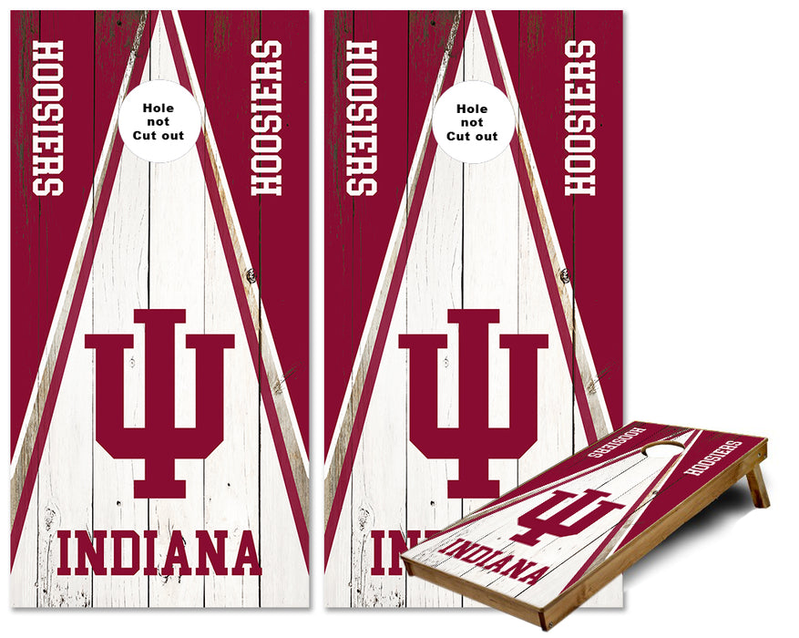 Indiana University triangle theme cornhole wraps