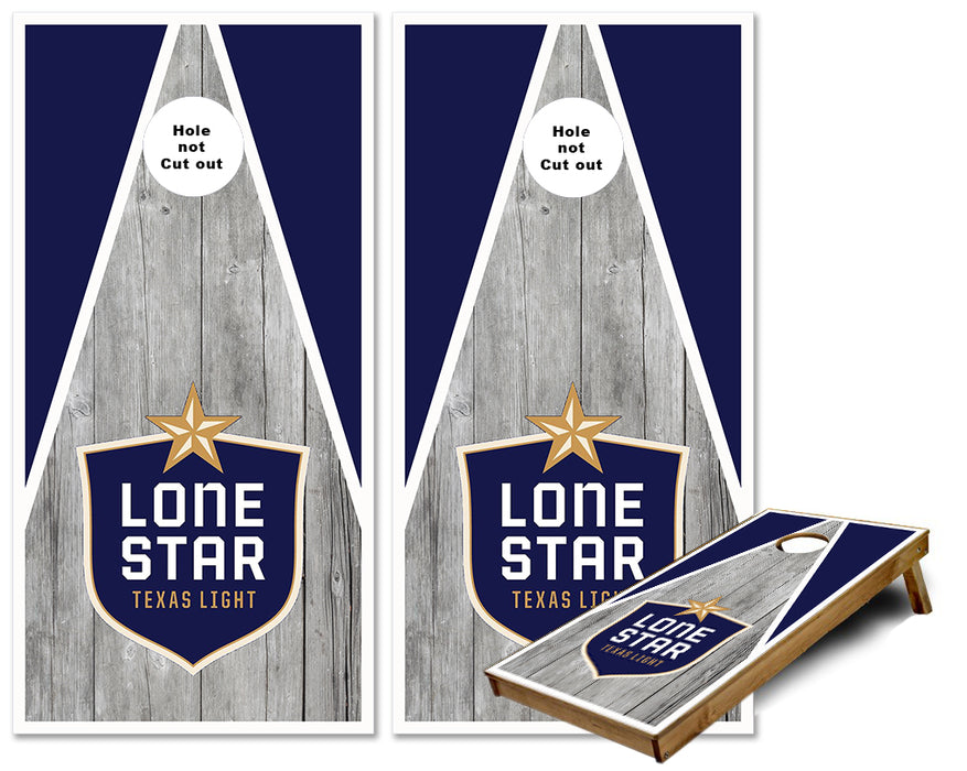 Lone star light cornhole wraps