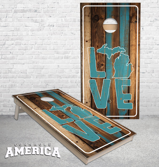 MICHIGAN LOVE cornhole boards