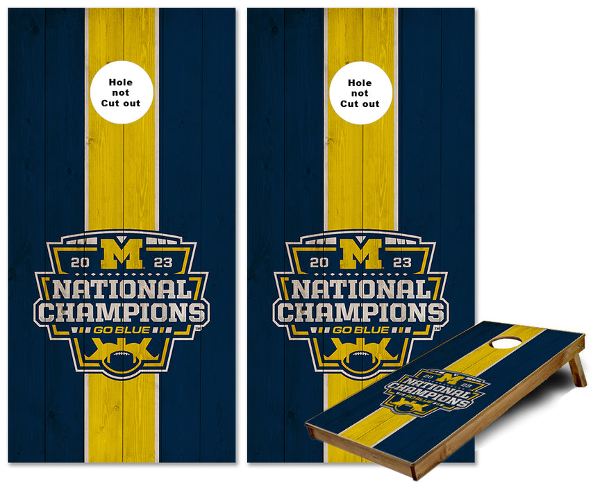 Michigan National Champions 2023 cornhole wraps