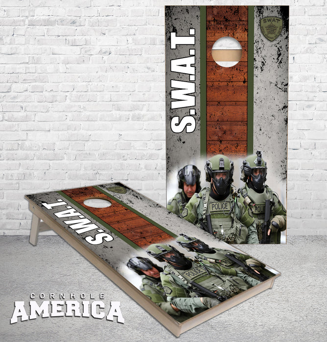 SWAT Team Police force cornhole boards