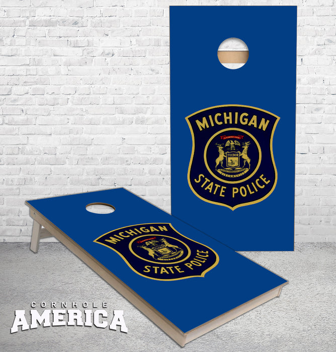 Michigan State Police cornhole boards