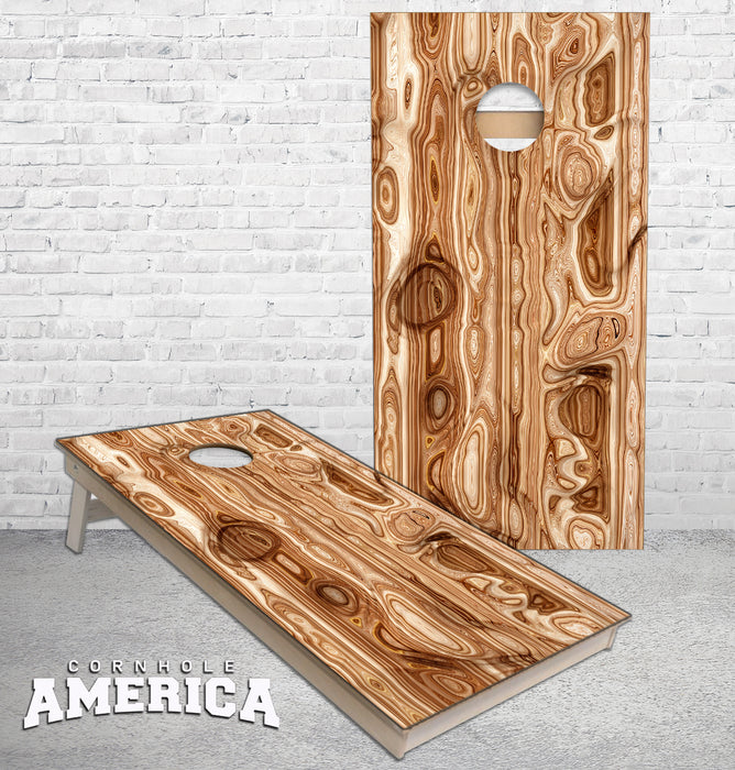 Abstact Brown Wood cornhole boards