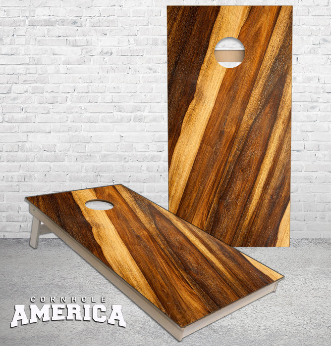 Teak grain cornhole boards
