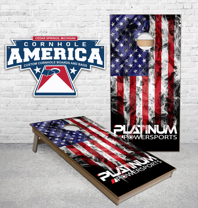 Power Sports American Flag Cornhole Boards