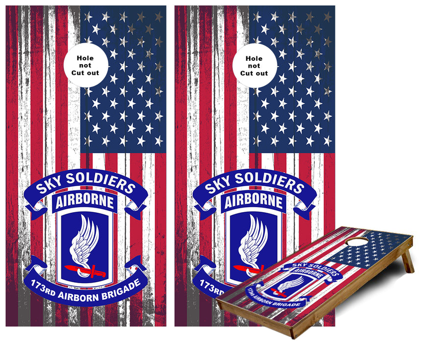 173rd Airborne Division Distressed Flag Cornhole wraps