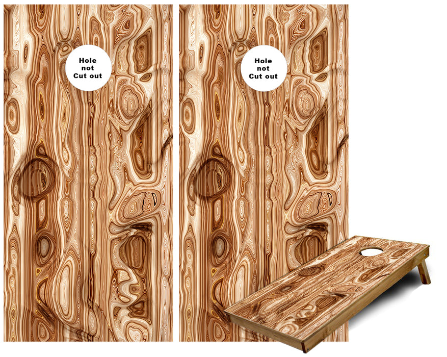 Abstract Brown Wood Cool Cornhole Wraps