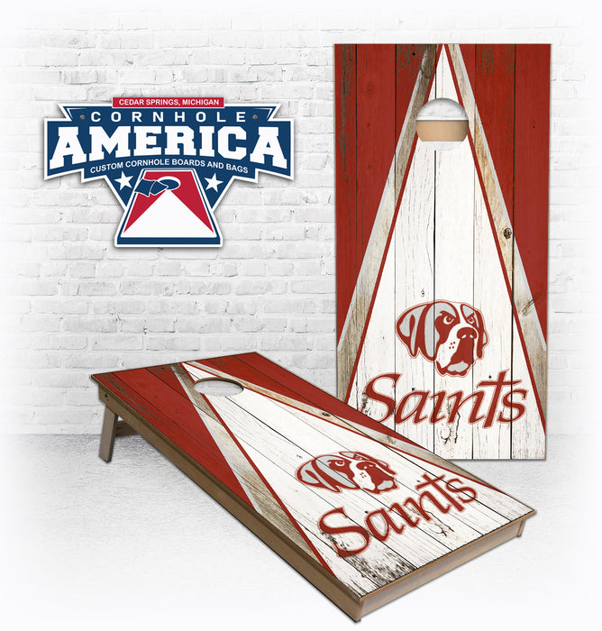 Aquinas Saints Triangle Cornhole Board set