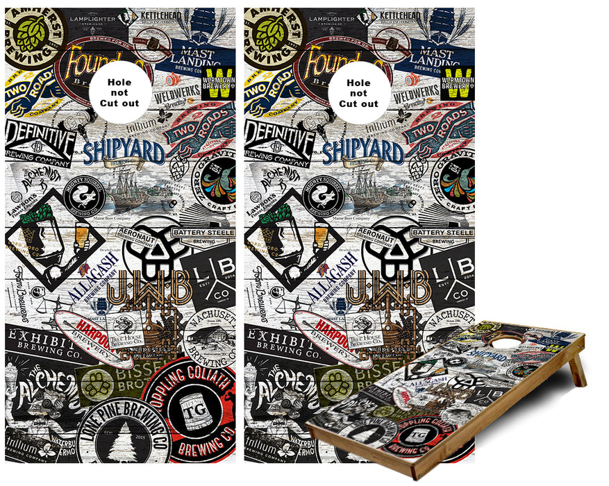 New England area Craft Brewery collage Cornhole Wraps