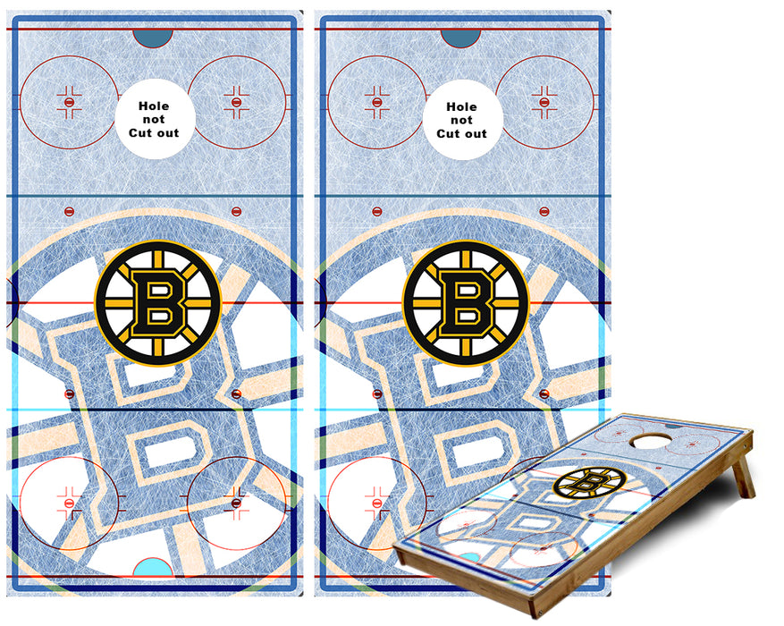 Boston bruins Ice Rink Cornhole Wraps