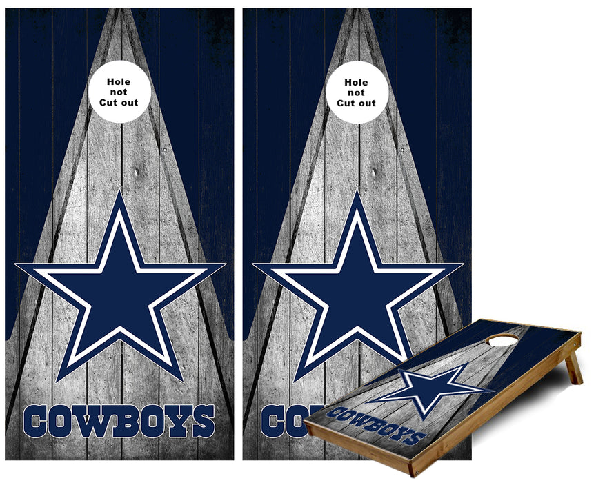 Dallas Cowboys Triangle theme Cornhole Wraps