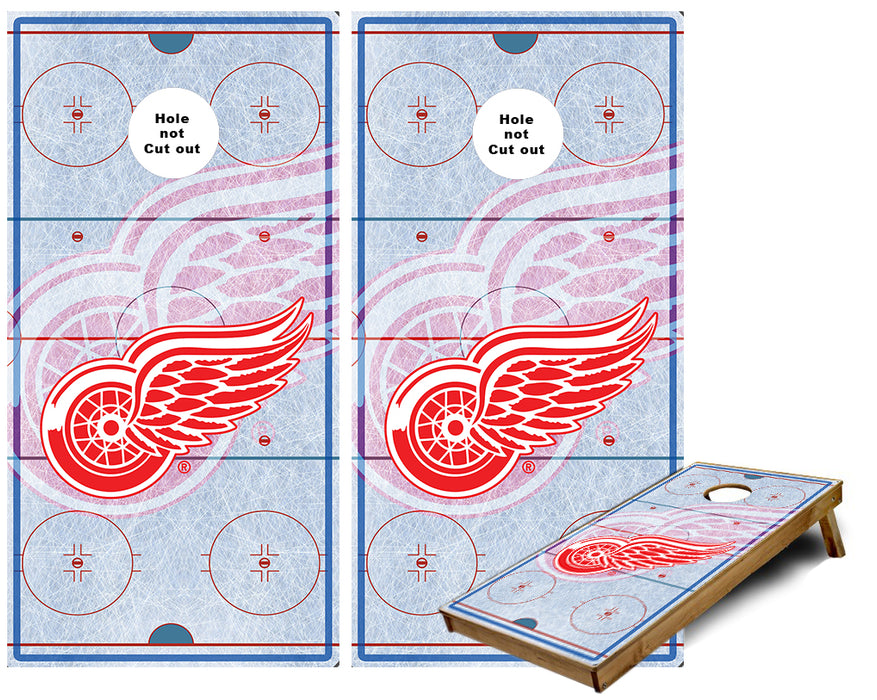 Detroit Redwings Ice Rink Cornhole Wraps