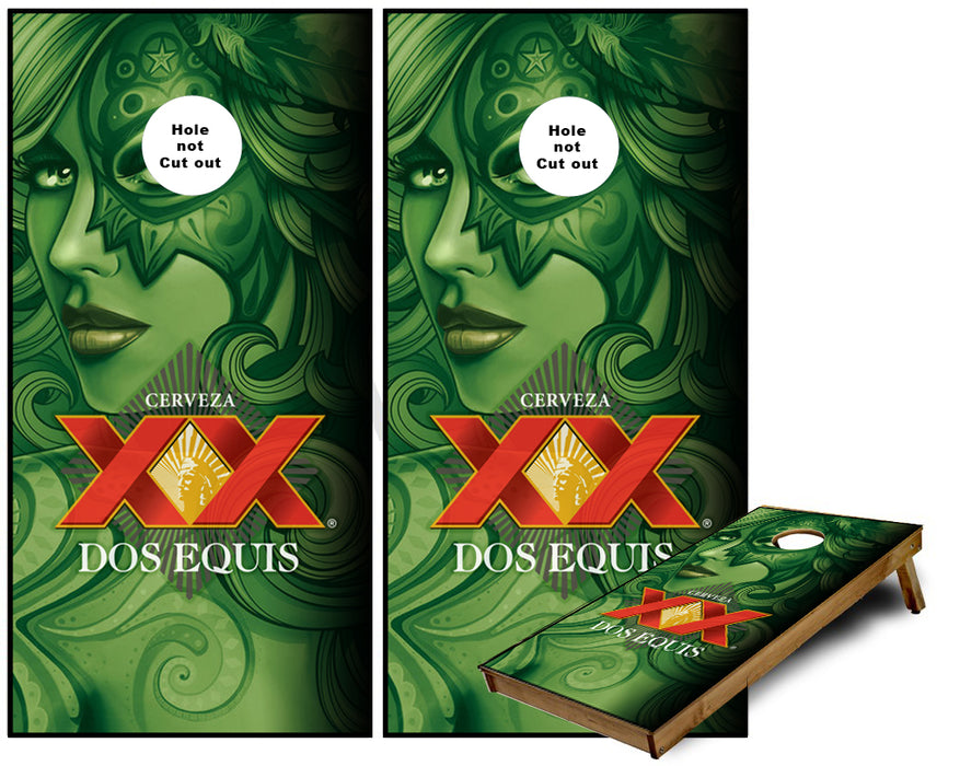 Dos Equis goddess Cornhole Wraps