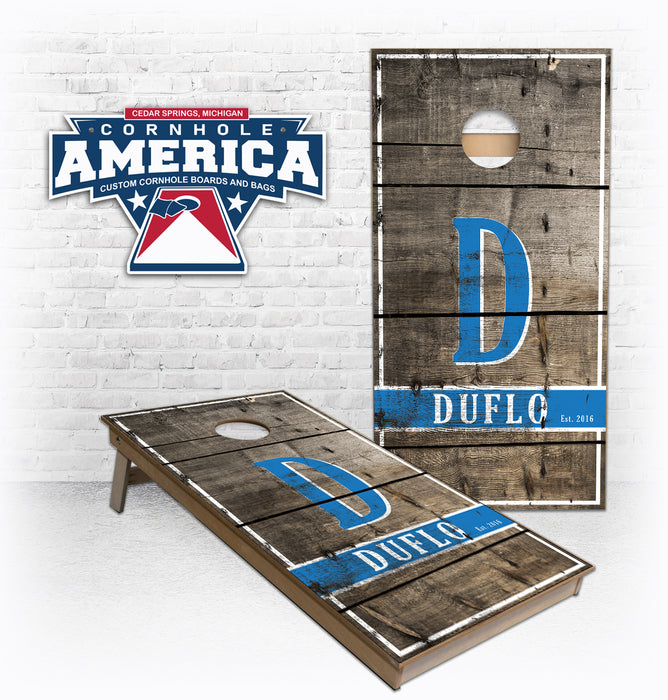 Custom Wedding Rustic Wood Name cornhole boards