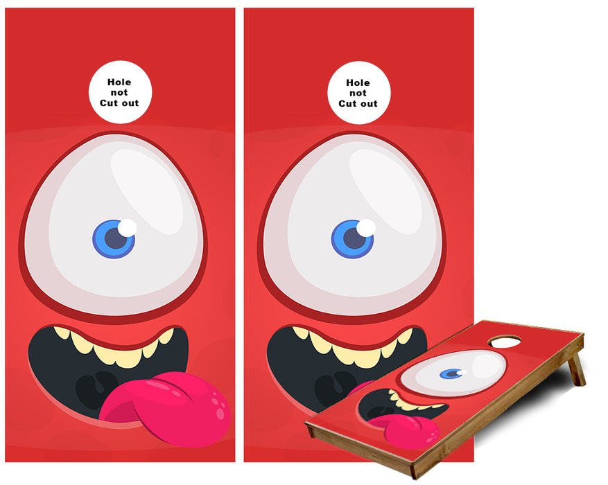 Cyclops Smiling Cartoon character Cornhole Wraps