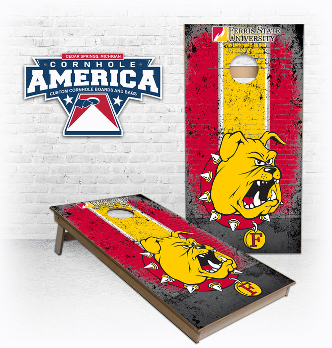 Ferris State Bulldogs Brick wall Cornhole Boards