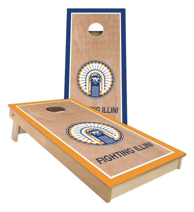 Illinois Fighting Illini Chief Cornhole Boards