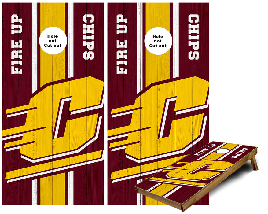 CMU Central Michigan Cornhole Wraps