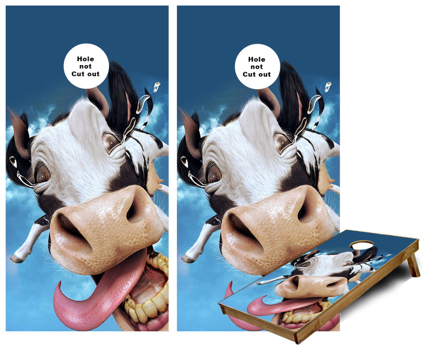 Flying Cow (Funny) Cornhole Wraps