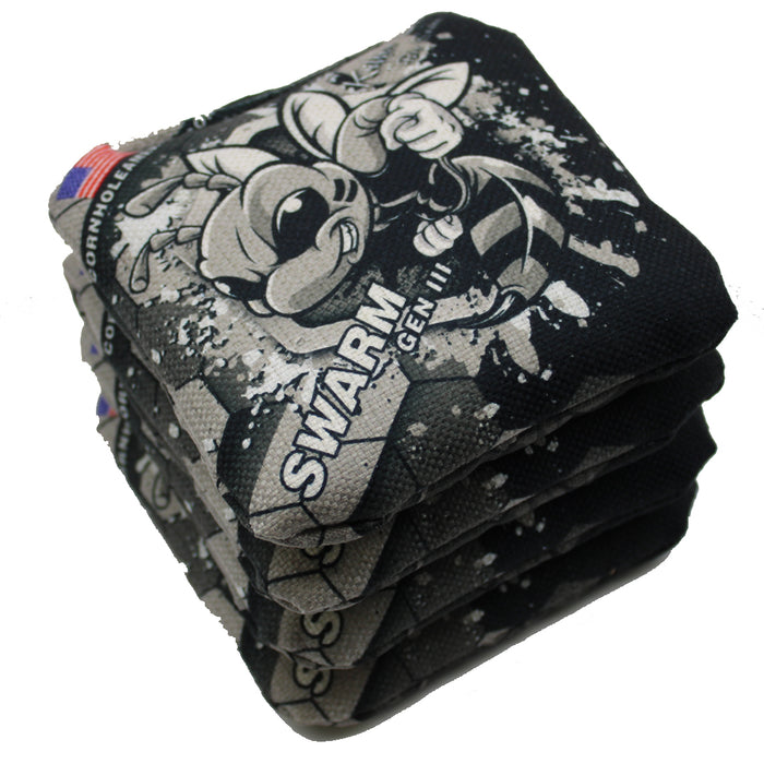 Killer Bees Swarm GREY Gen III Series Pro Style cornhole Bags