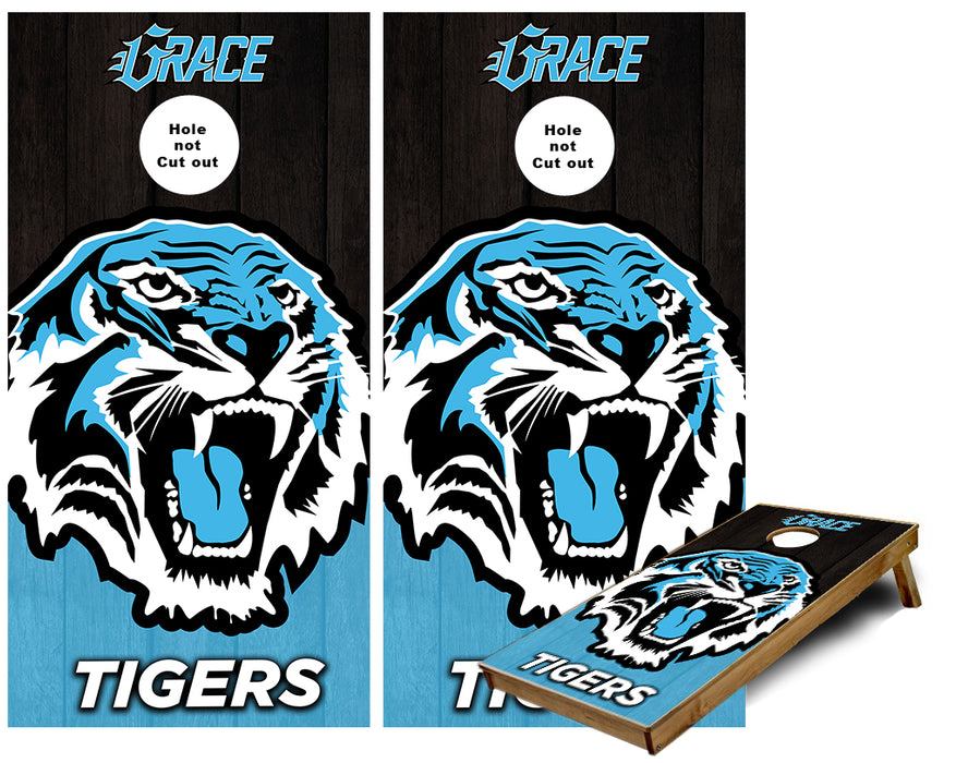 Grace Tigers custom Cornhole Wraps