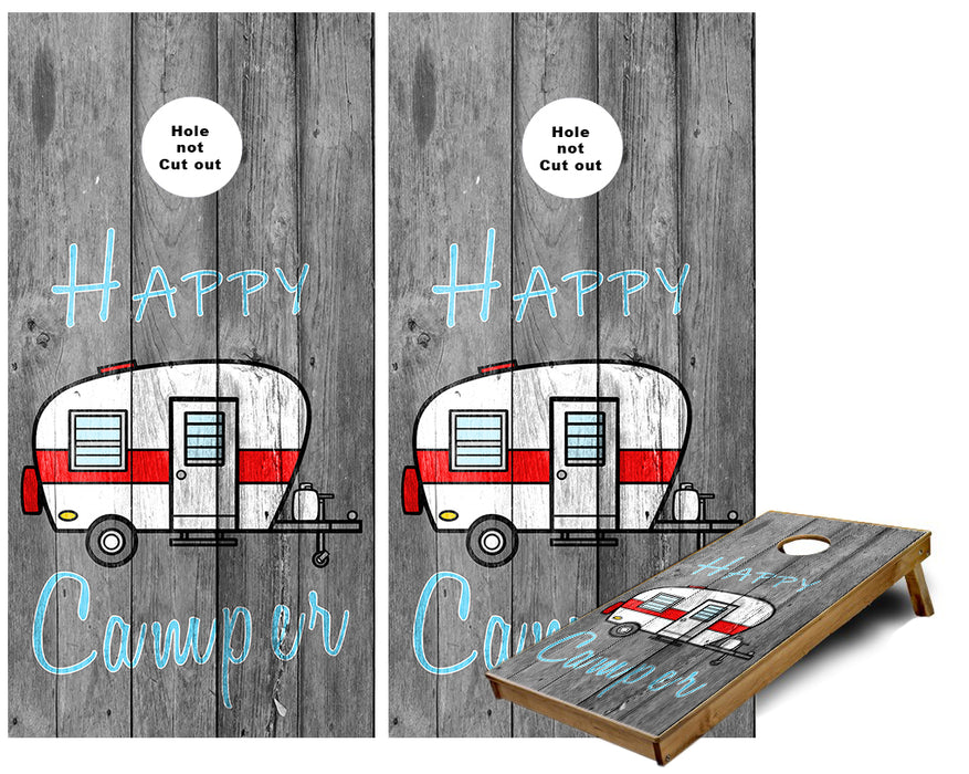 Happy Camper Cornhole Wraps
