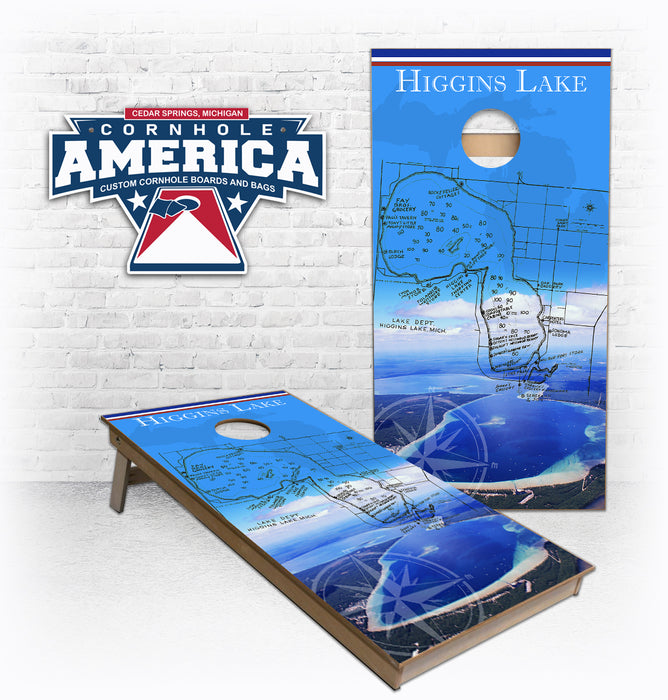 Higgins Lake Up North cornhole Boards