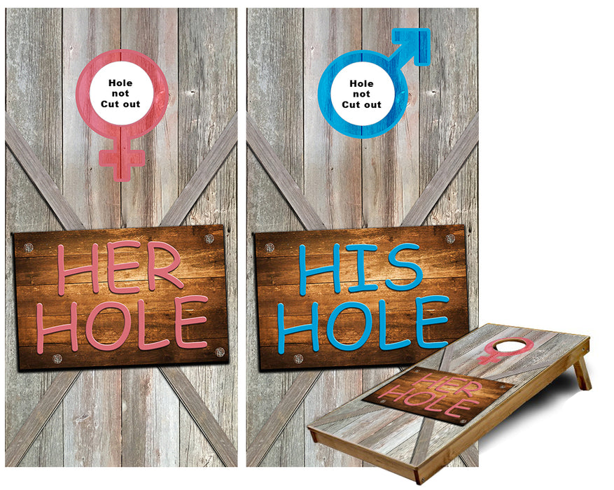 His Hole Her Hole Classic Cornhole Wraps